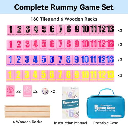 Rummy Cube 6 Player Edition with 6 Wooden Racks