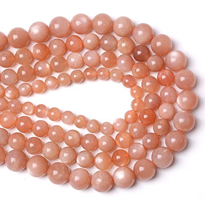60pcs 6mm 7A Natural Orange Sunstone Round Loose Spacer Beads for Jewelry Making DIY Bracelets Necklaces Healing Energy Stone Beads