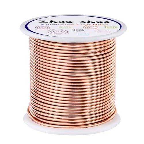12 Gauge(2mm) Aluminum Wire 35 Yards Anodized Metal Wire for Bonsai Armature Crafting Sculpting Jewelry Craft Making Beading Floral (Copper, 12 Gauge) (105 Foot)