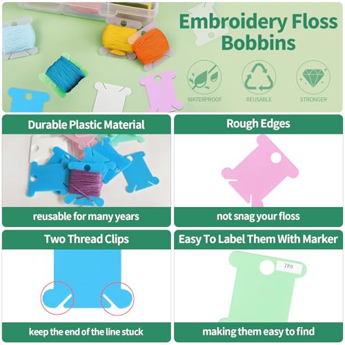 Yuahar 265Pcs Embroidery Floss Organizer Kit
