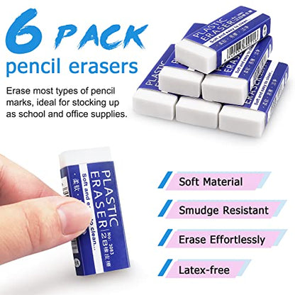 Erasers Large (6 Count)