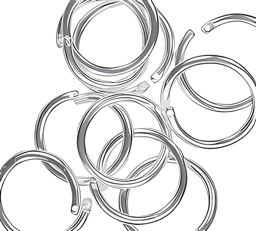 2 Locking Sterling Silver 925 12mm Round Jump Rings Crimp Lock ID (2 Count)