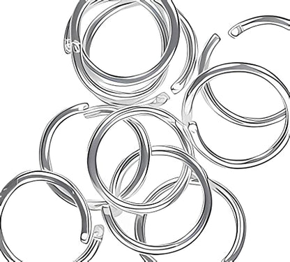 2 Locking Sterling Silver 925 12mm Round Jump Rings Crimp Lock ID (2 Count)