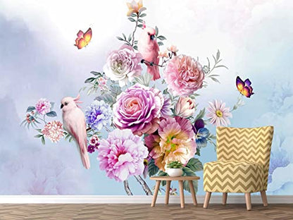 Wall Murals Full of Romantic Leaves and Flower