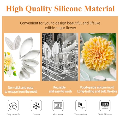 Dahlia Sugar Flower Veining Molds Fondant Cutters Gumpaste Cake Craft Tools