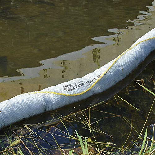 Oil Boom - Oil-Only Absorbent Boom - 8 Pack - 3" x 10' Boom - Absorbs up to 2 gallons per Boom - BOM406 (8 Booms)