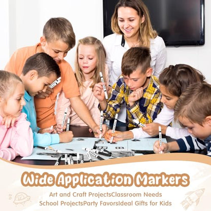 18 Pcs Line Washable Markers Black Fine Tip Markers for Kid