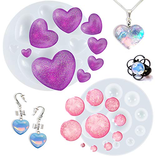 Cabochon Gemstone Epoxy Resin Casting Silicone Molds Include Heart