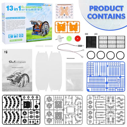 STEM 13-in-1 Education Solar Power Robots Toys for Boys Age 8-12 (13 Count)