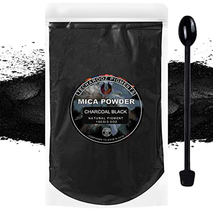 Charcoal Black Mica Powder for Epoxy Resin 100g (3.5 Ounce)