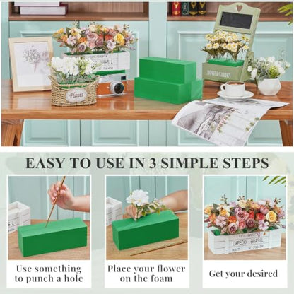 12 Pcs Reusable Floral Foam Blocks Water Weather Resistant Dry Floral Foam for Artificial Flower Arrangements Outdoor Flower Boxes Hanging Planters Wedding Home Decor