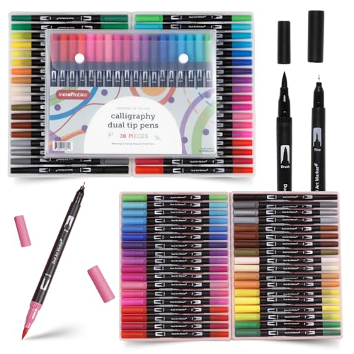 36 Color Dual Tip Calligraphy Pen Set (32 Count)