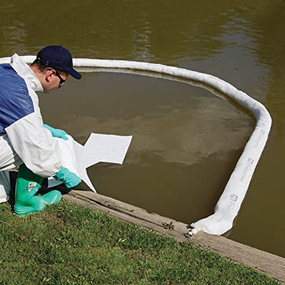Oil Boom - Oil-Only Absorbent Boom - 2 Pack - 5" x 20' Boom - Absorbs up to 12 gallons per Boom - BOM408 (2 Booms)