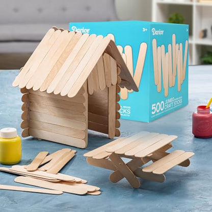 500 Pcs Popsicle Sticks for Crafts (500 Count)