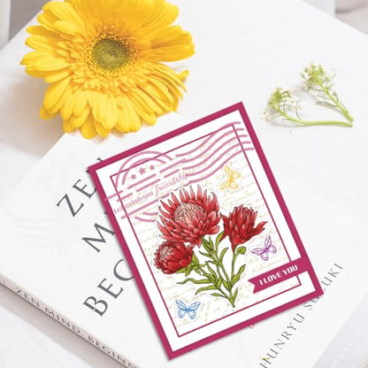 Protea Cynaroides Stamps & Dies & Layering Coloring Stencil Set