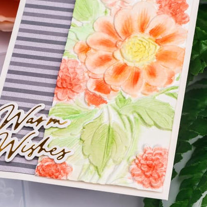 3D Embossing Folder for Card Making Texture Fades Blossom Bloom Floral Plastic Embossing Folder Template for DIY Scrapbooking Paper Card Making Paper Card Embossing Stencil