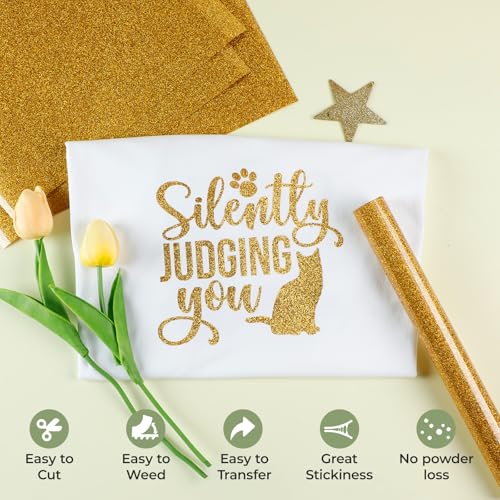 Gold Glitter HTV Vinyl (11 Count)