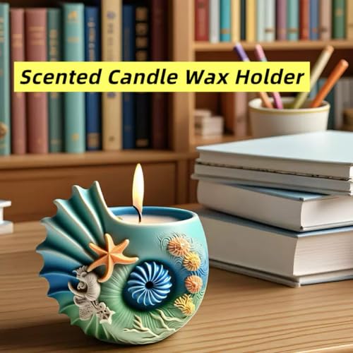 Sea Animal Candle Holder Resin Molds Silicone Epoxy Resin Jar Conch Shell Shaped Plaster Candle Holder Wax Molds