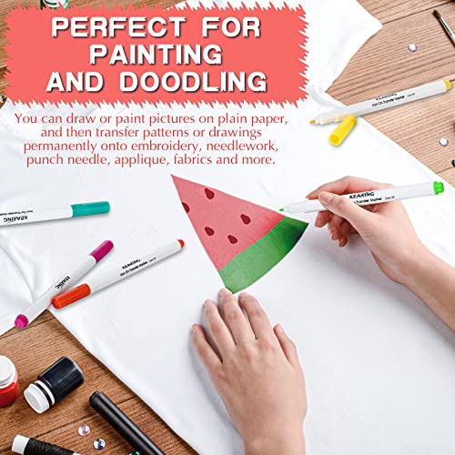 12 Pcs Iron on Transfer Pen Sublimation Markers for Heat Transfer Embroidery Fabric Crayons Iron on Infusible Ink Pen for T (12 Count)