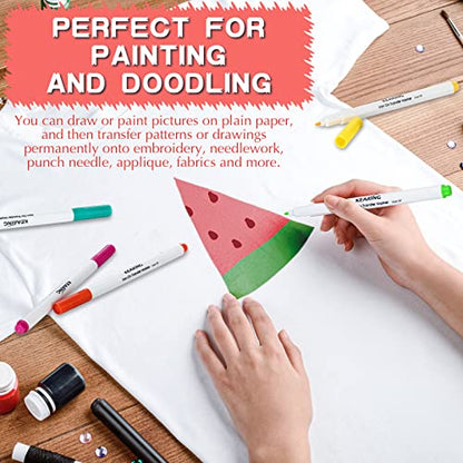 12 Pcs Iron on Transfer Pen Sublimation Markers for Heat Transfer Embroidery Fabric Crayons Iron on Infusible Ink Pen for T (12 Count)