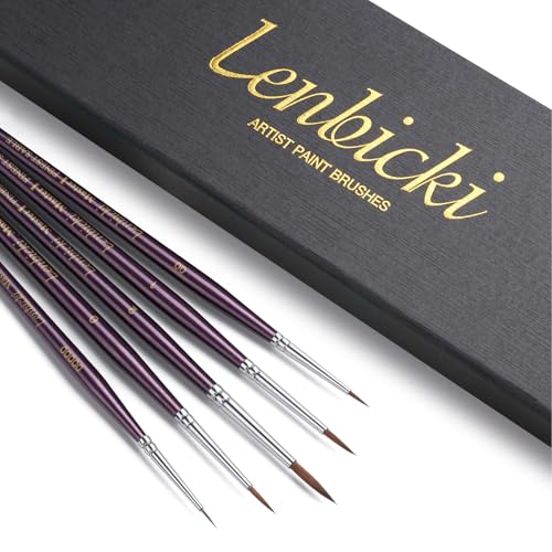 Kolinsky Sable Brushes Miniature 5PCS Professional Fine Detail Micro Artist Paint Brush Set for Watercolor