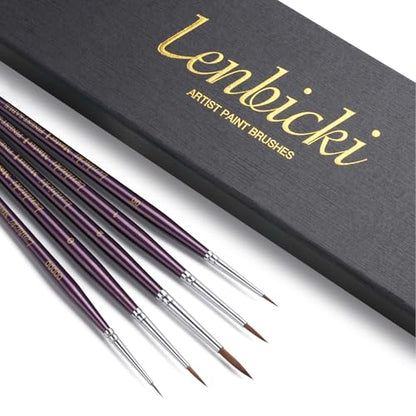 Kolinsky Sable Brushes Miniature 5PCS Professional Fine Detail Micro Artist Paint Brush Set for Watercolor