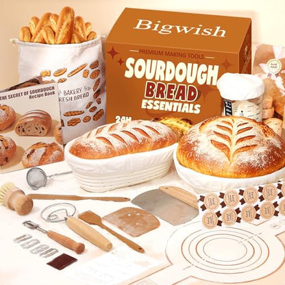 Sourdough Starter Kit with Banneton Proofing Basket (2 Count)