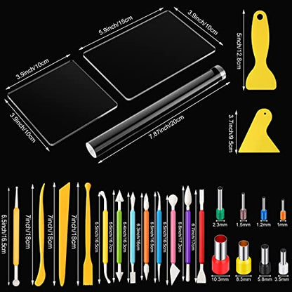 57 Pcs Clay Sculpting Tools Kits Polymer Clay Tools DIY Set with Roller