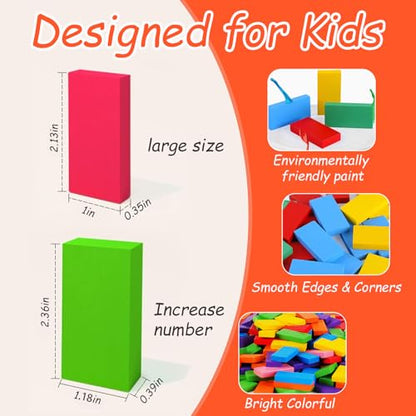 1000 Piece Dominoes Set for Kids with Extra 20 Blocks (1020 Count)