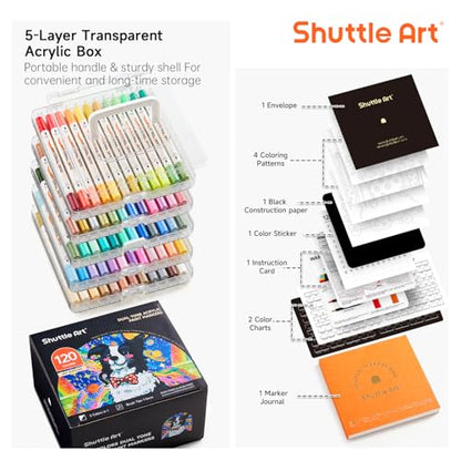 120 Colors Dual Tone Acrylic Paint Markers (60 Count)