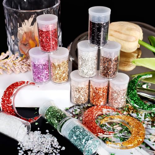 12 Colors Crushed Glass Irregular Glitter (4.23 Ounce)