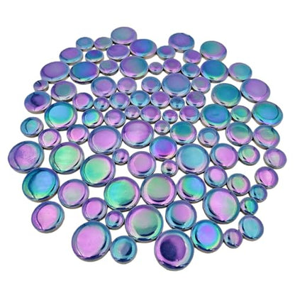 200g Iridescent Round Mosaic Tiles for Crafts Bulk