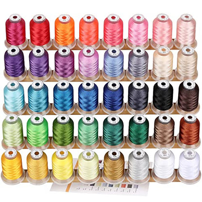 40 Spools Polyester Machine Embroidery Thread Kit (65616.7979 Foot)