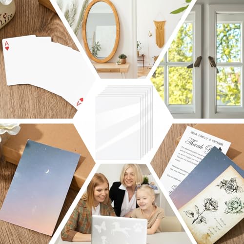 36 Sheets Holographic Sticker Paper A4 Vinyl Holographic Laminate Sheets Self Adhesive Waterproof Transparent Film (36 Count)