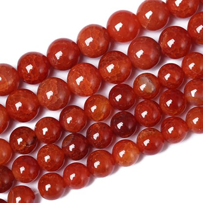 6mm 60pcs Natural Red Dragon Vein Agate Stone Beads for Jewelry Making Energy Healing Round Beads DIY Bracelet Necklace Accessories 15"