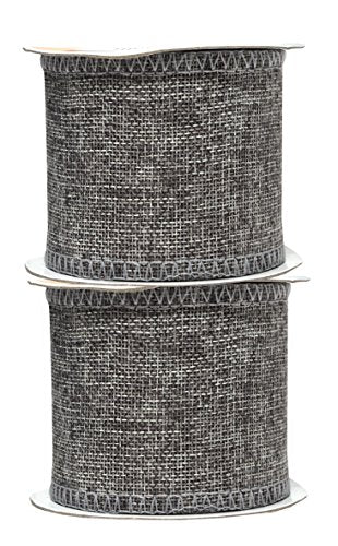 3 Inch Wide Gray Burlap Ribbon for Crafts (120 Feet)