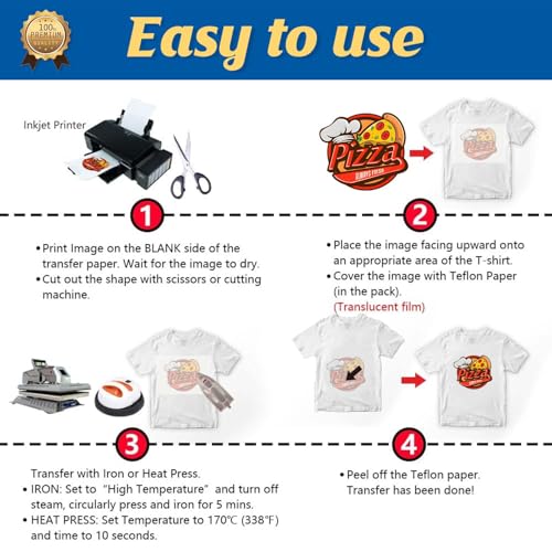 Heat Iron on Transfer Paper for Light T Shirts