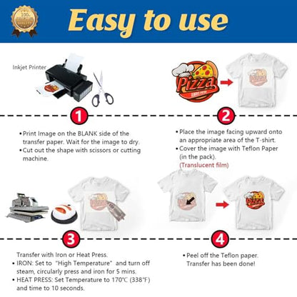 Heat Iron on Transfer Paper for Light T Shirts