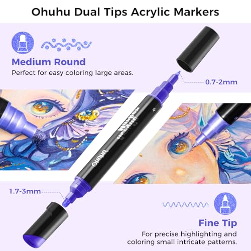 Acrylic Paint Markers 60 Colors (30 Count)