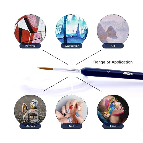 11Pcs Fine Detail Paint Brushes Set Fine Tip Paint Brush Miniature Mini Paints Brush for Watercolor