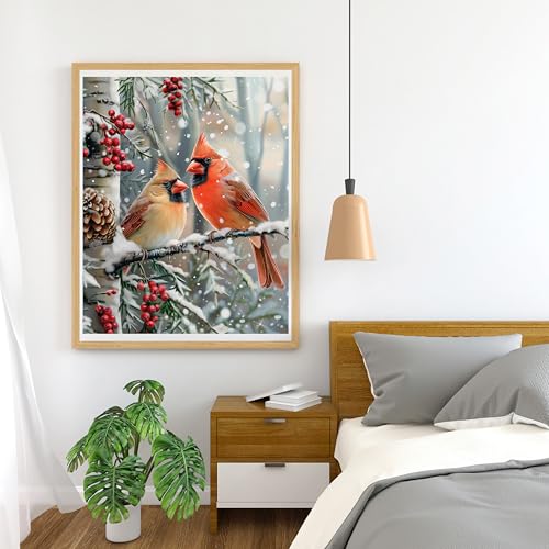 14ct Counted Cross Stitch Kits for Adults Winter Animals Birds Printed Stamped Cross Stitch Patterns Kits Cross Stitch Supplies