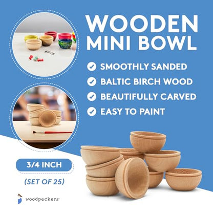 Wood Miniature Bowl (25 Count)