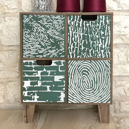 8 Pieces Abstract Geometry Texture Brick Stencils for Painting Wood Grain Mixed Crackle Marble Stencils Spray Paint Layering Stencil Templates for Furniture DIY Craft (8 Count)