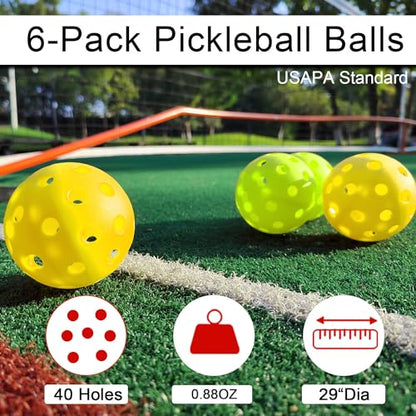 Pickleball Net and Fiberglass Paddle Set of 4