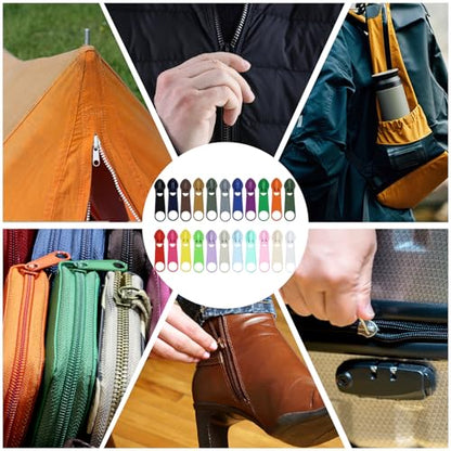 88Pcs Zippers Repair Kit Zipper Replacement 5# Zipper Pull Rescue Kit for Clothing Jackets Purses Luggage Backpacks (88 Count)