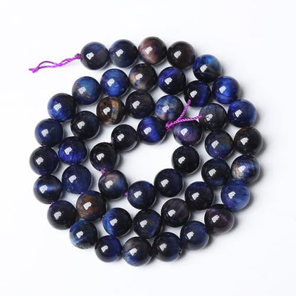 72PCS 10mm AAA Natural Tiger Eye Stone Beads Gemstone Round Spacer Loose Beads for Jewelry Making DIY Bracelet