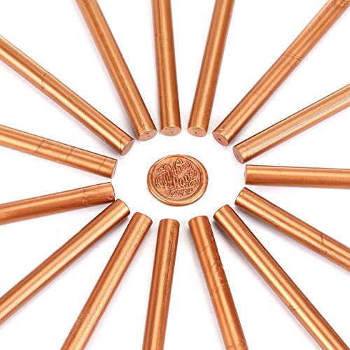 15Pcs Copper Gold Glue Gun Sealing Wax Sticks for Wax Seal Stamp (15 Count)
