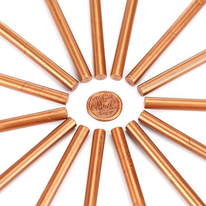15Pcs Copper Gold Glue Gun Sealing Wax Sticks for Wax Seal Stamp (15 Count)