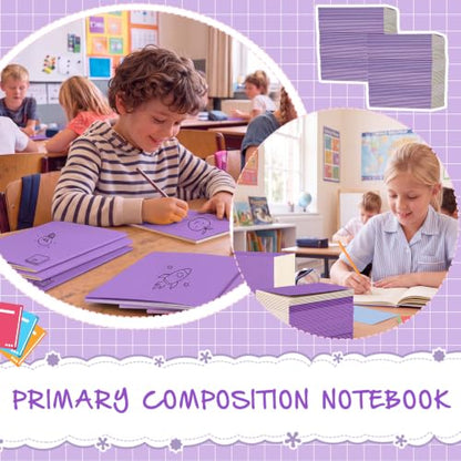 100 Pack A5 Composition Notebooks Bulk 5"x8" Notebooks Purple