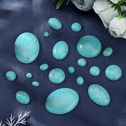 84pcs Synthetic Turquoise Stone Cabochons (84 Count)
